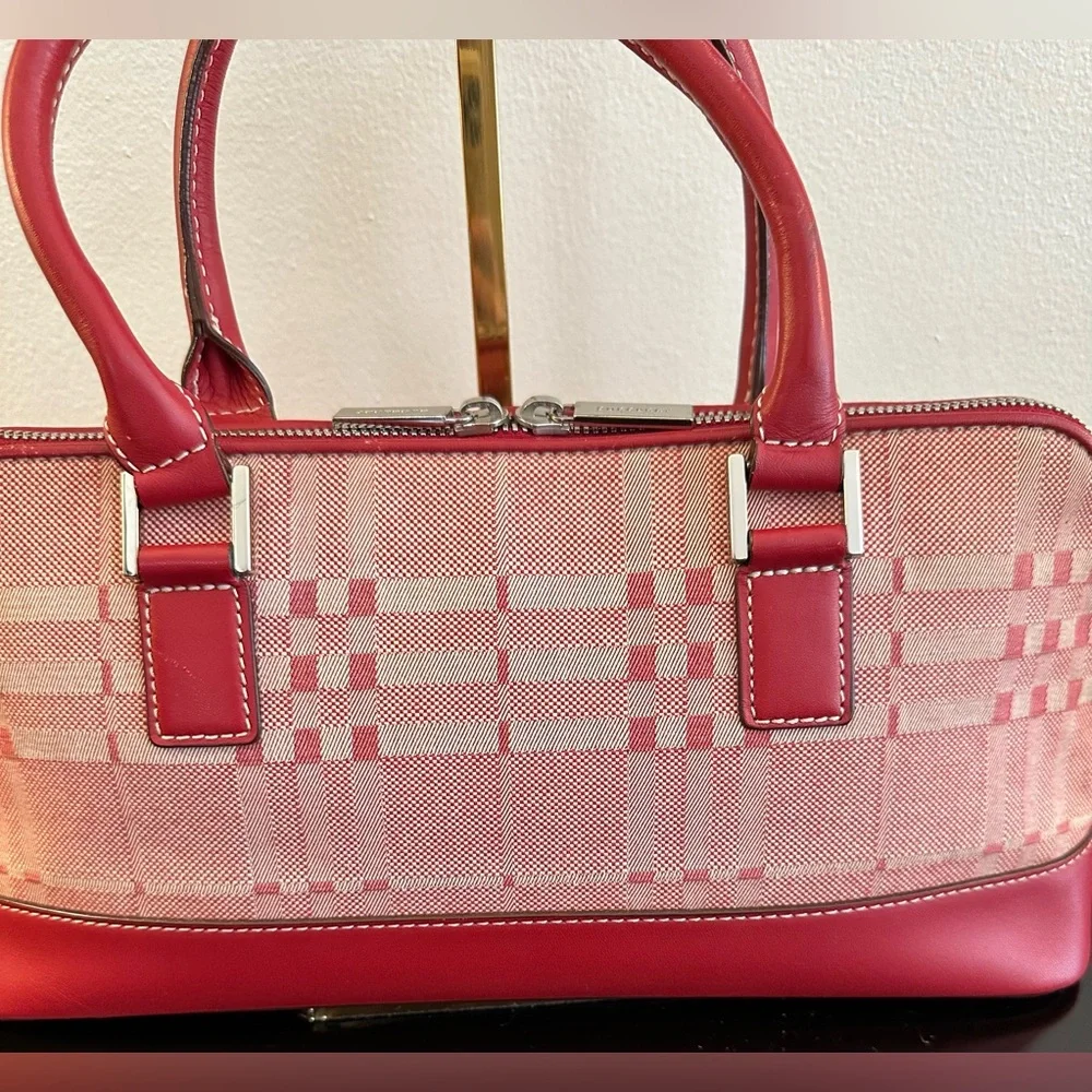 Burberry Red Nova Canvas and Leather Handbag - Picture 5 of 8